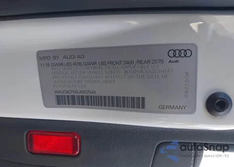 2020 Audi A5 Sportback Premium Plus 45 Tfsi Quattro S Tronic z USA, uszkodzony, nr VIN WAUCNCF56LA002544